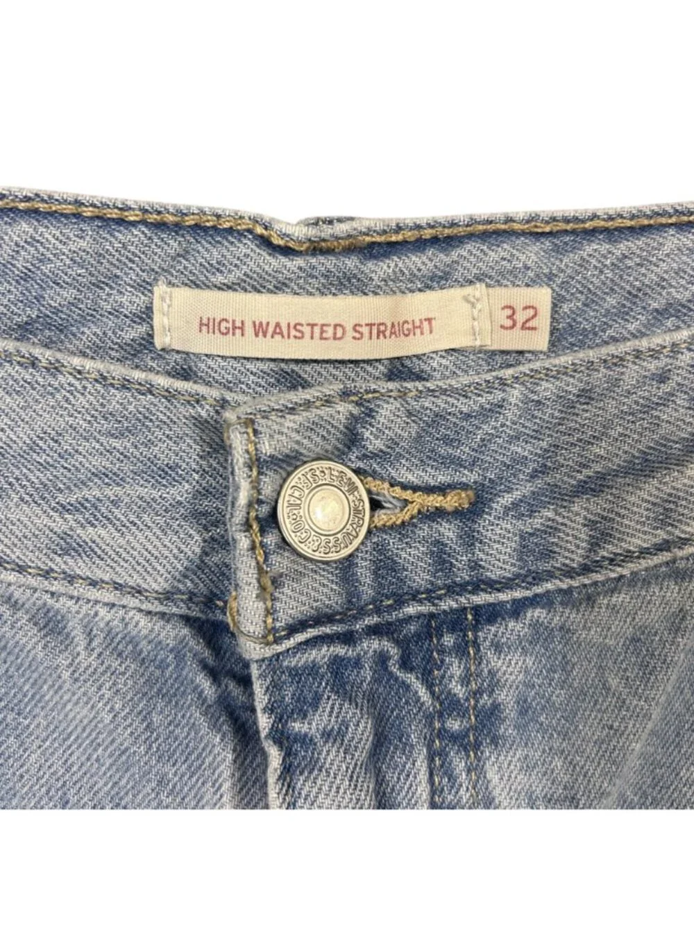 Levis High Waisted Straight Light Wash Jeans W32 L29 Cotton Hemp Blend EUC